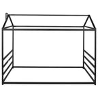 Luxystar Queen Size Metal House Shape Bed, Black