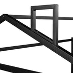 Luxystar Queen Size Metal House Shape Bed, Black