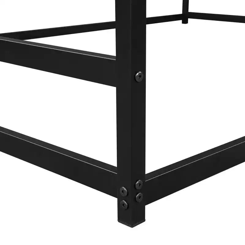 Luxystar Queen Size Metal House Shape Bed, Black