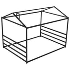 Luxystar Queen Size Metal House Shape Bed, Black