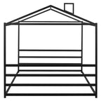 Luxystar Queen Size Metal House Shape Bed, Black