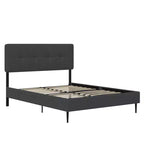 GDFStudio Ashford Linen Upholstered Platform Bed with Adjustable Headboard