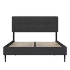 GDFStudio Ashford Linen Upholstered Platform Bed with Adjustable Headboard