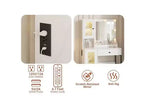 Makeup Vanity Desk with Power Outlet, Modern Vanity Table with Mirror and Lights, 2 Open Compartments
