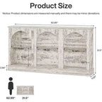Lantine 63-Inch Narrow Entryway Table with 3-Tier Shelf, Modern Farmhouse Console Table for Hallway, Living Room, Distressed White