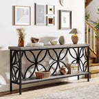 Lantine 70.9-Inch Narrow Industrial Sofa Table with Storage, Vintage Grey, for Entryway, Living Room, Foyer, Unique Design.