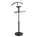Kings Brand Furniture Valet Stand Black and Gold/Chrome Metal Contemporary Clothing Organizer with Tray for Bedroom Closet Storage Rack Indoor