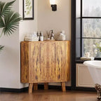 31.5 Corner Display Cabinet with Adjustable Shelf - Triangle Storage Unit for Bathroom Living Room Hallway