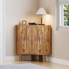 31.5 Corner Display Cabinet with Adjustable Shelf - Triangle Storage Unit for Bathroom Living Room Hallway