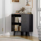 31.5 Corner Display Cabinet with Adjustable Shelf - Triangle Storage Unit for Bathroom Living Room Hallway