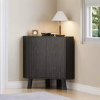 31.5 Corner Display Cabinet with Adjustable Shelf - Triangle Storage Unit for Bathroom Living Room Hallway