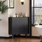31.5 Corner Display Cabinet with Adjustable Shelf - Triangle Storage Unit for Bathroom Living Room Hallway