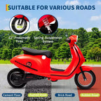 Coolmee 24V Electric Moped Motorcycle for Kids, Electric Scooter with Seat for Kids 8-14, Ride On Scooter with LED Light, Max Up to 14 MPH