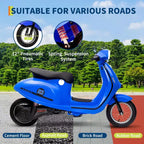Coolmee 24V Electric Moped Motorcycle for Kids, Electric Scooter with Seat for Kids 8-14, Ride On Scooter with LED Light, Max Up to 14 MPH