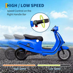 Coolmee 24V Electric Moped Motorcycle for Kids, Electric Scooter with Seat for Kids 8-14, Ride On Scooter with LED Light, Max Up to 14 MPH