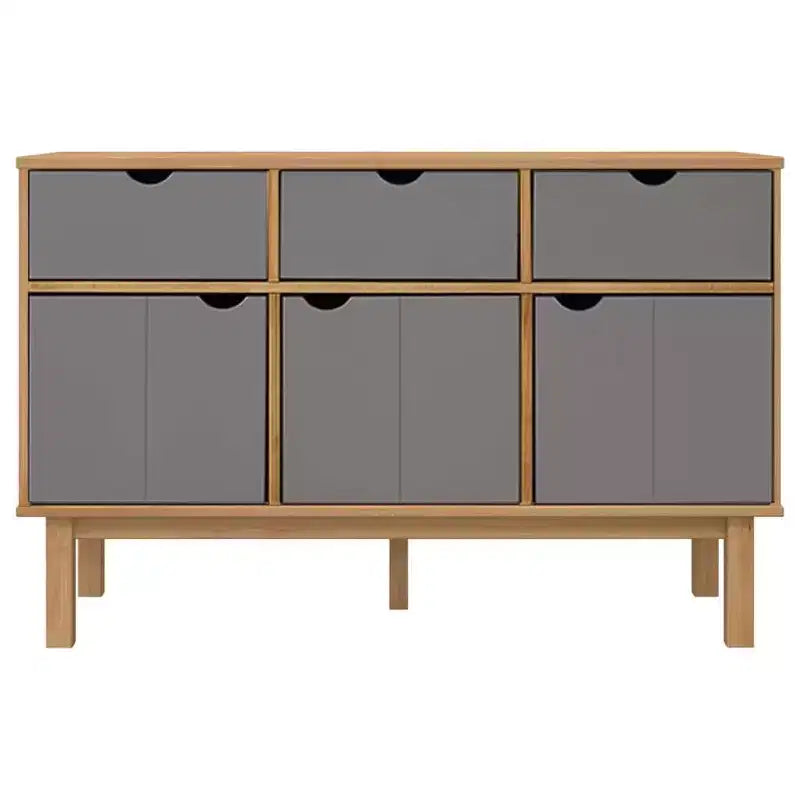 vidaXL Cabinet Storage Console Sideboard for Living Room OTTA Solid Wood Pine
