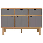 vidaXL Cabinet Storage Console Sideboard for Living Room OTTA Solid Wood Pine