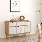 vidaXL Cabinet Storage Console Sideboard for Living Room OTTA Solid Wood Pine
