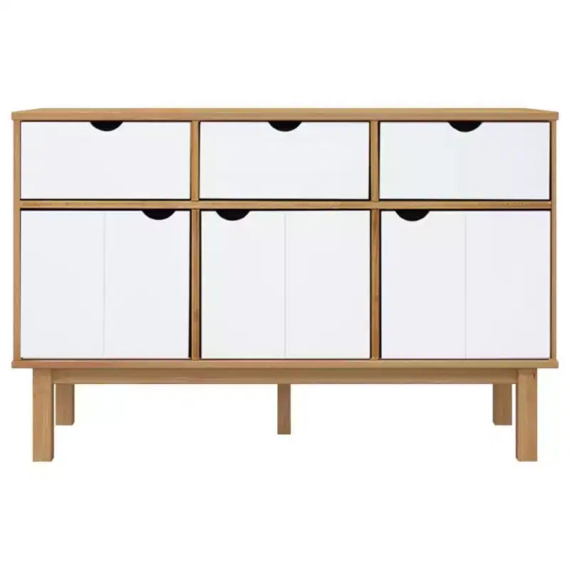 vidaXL Cabinet Storage Console Sideboard for Living Room OTTA Solid Wood Pine