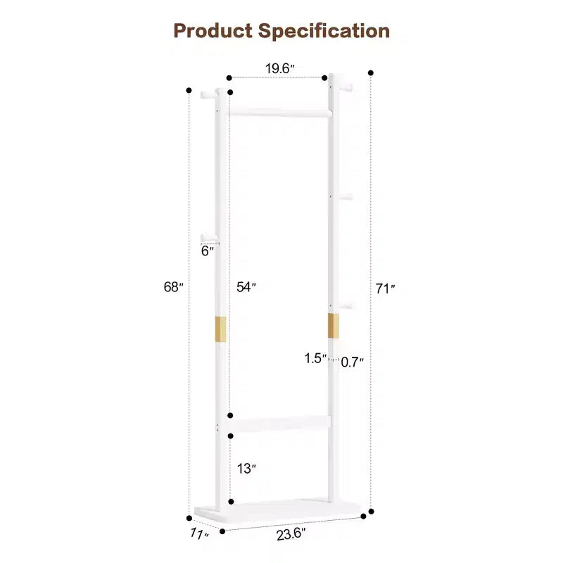 Coat Racks solid wood hanger 23.6* 11*70.8in Solid environmental protection easy to assemble beautiful can be placed in the bedroom/living room