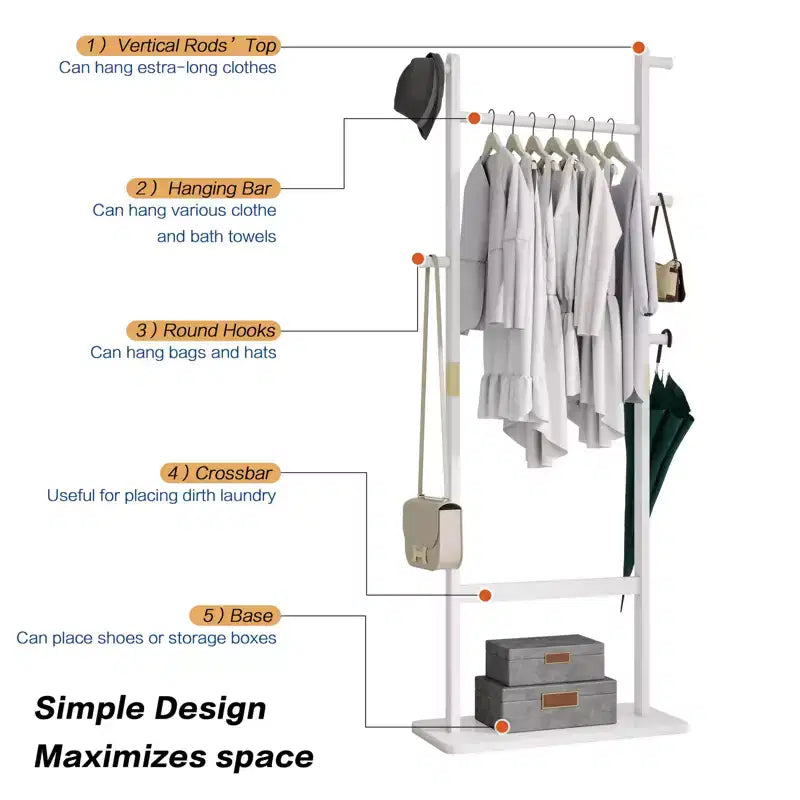 Coat Racks solid wood hanger 23.6* 11*70.8in Solid environmental protection easy to assemble beautiful can be placed in the bedroom/living room