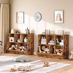 ACOINEL 35.4 Kids Bookshelf with Bookcase Footboard - Toy Storage Cubby, Children's Toy Shelf & 5-Cubby Storage Cabinet