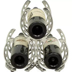 Huntley Horse Shoe 3 Bottle Wine Rack, Aluminum, Silver