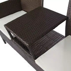 2-Seater Patio Sofa with Side Table in Various Colors