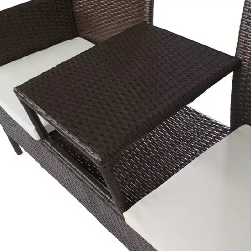 2-Seater Patio Sofa with Side Table in Various Colors