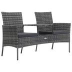 2-Seater Patio Sofa with Side Table in Various Colors