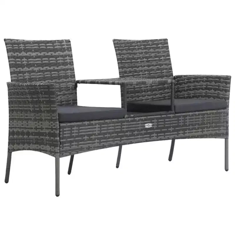 2-Seater Patio Sofa with Side Table in Various Colors