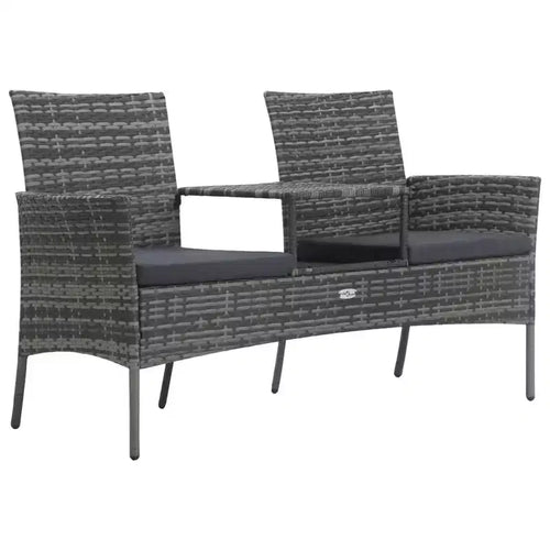 2-Seater Patio Sofa with Side Table in Various Colors