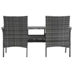 2-Seater Patio Sofa with Side Table in Various Colors
