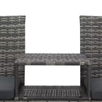 2-Seater Patio Sofa with Side Table in Various Colors