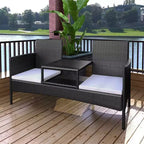 2-Seater Patio Sofa with Side Table in Various Colors