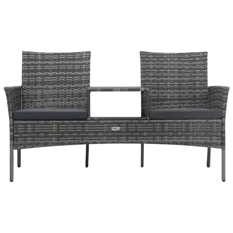 2-Seater Patio Sofa with Side Table in Various Colors