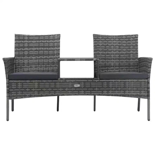 2-Seater Patio Sofa with Side Table in Various Colors