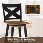 Costway 29'' Swivel Barstools Set of 2 w/Backrest Large Seat Footrest for Kitchen Island