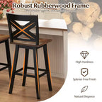Costway 29'' Swivel Barstools Set of 2 w/Backrest Large Seat Footrest for Kitchen Island