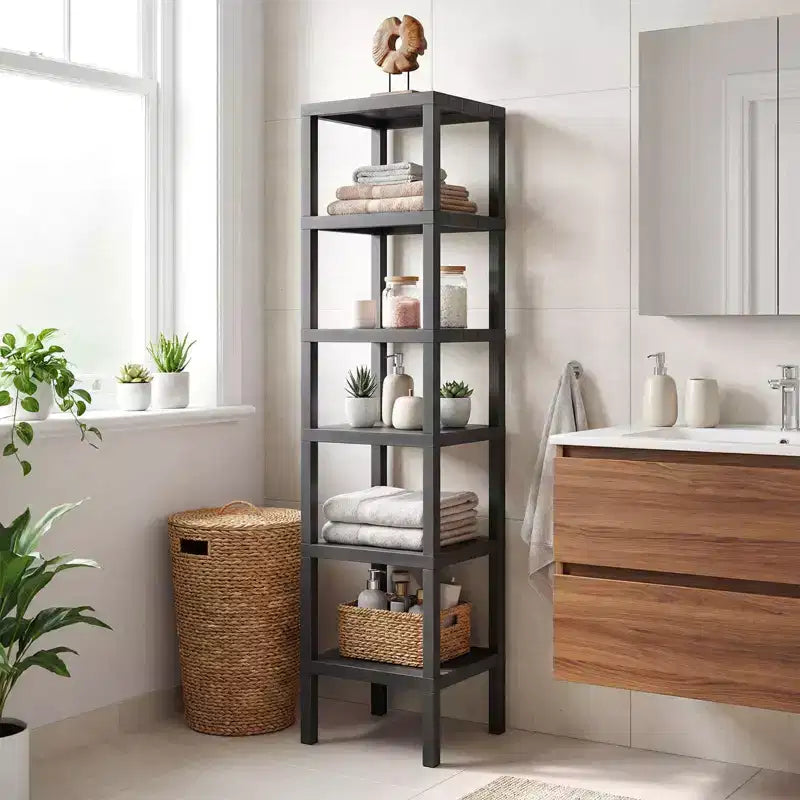 Costway 6-Tier Plastic Modular Storage Shelves Open Display Utility Shelving Unit