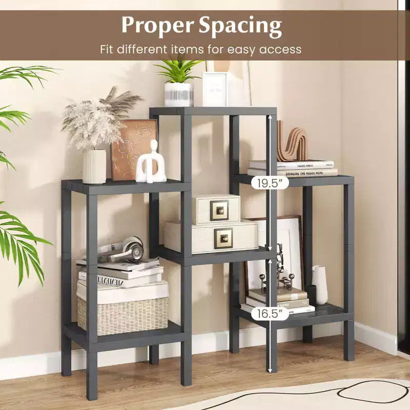 Costway 6-Tier Plastic Modular Storage Shelves Open Display Utility Shelving Unit