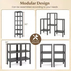 Costway 6-Tier Plastic Modular Storage Shelves Open Display Utility Shelving Unit