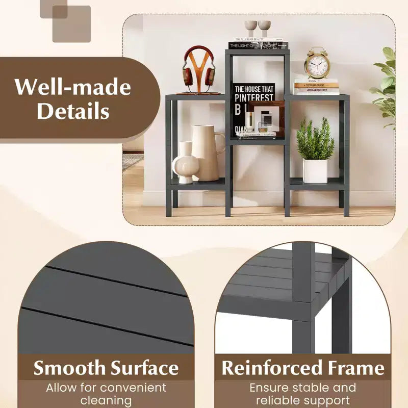 Costway 6-Tier Plastic Modular Storage Shelves Open Display Utility Shelving Unit