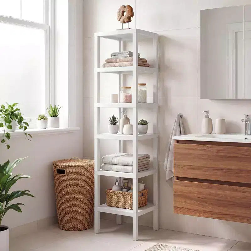 Costway 6-Tier Plastic Modular Storage Shelves Open Display Utility Shelving Unit