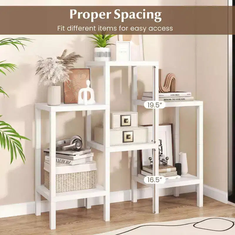 Costway 6-Tier Plastic Modular Storage Shelves Open Display Utility Shelving Unit