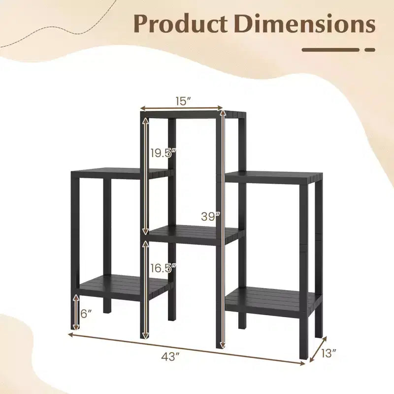Costway 6-Tier Plastic Modular Storage Shelves Open Display Utility Shelving Unit