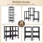 Costway 6-Tier Plastic Modular Storage Shelves Open Display Utility Shelving Unit