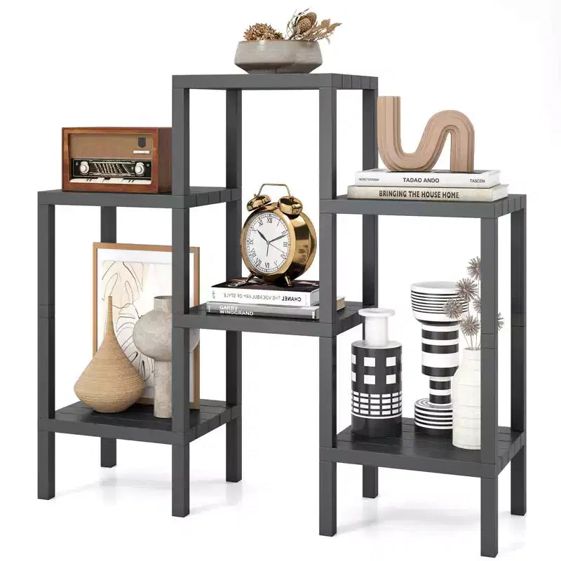 Costway 6-Tier Plastic Modular Storage Shelves Open Display Utility Shelving Unit