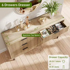 Wave Fluted 5 Drawer Dresser for Bedroom, Modern Wood Chest of Drawers with Wide Drawers, Wood Nursery Dresser with Metal Legs for Hallway Entryway