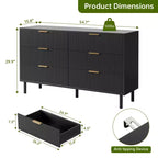 Wave Fluted 5 Drawer Dresser for Bedroom, Modern Wood Chest of Drawers with Wide Drawers, Wood Nursery Dresser with Metal Legs for Hallway Entryway